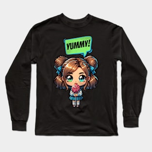 Yummy Girl with Lollipop Long Sleeve T-Shirt